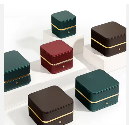 Gold Rim Custom Logo Jewelry Gift Box